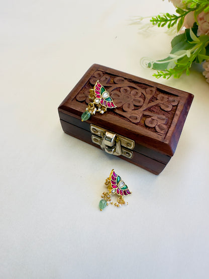 Wings Pattern Jadau Bugadi Earrings
