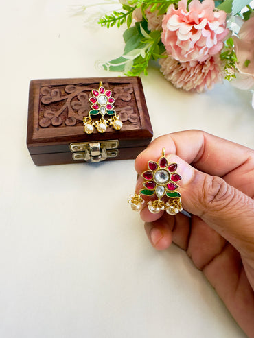 Jadau Multicolor Flower Design Bugadi