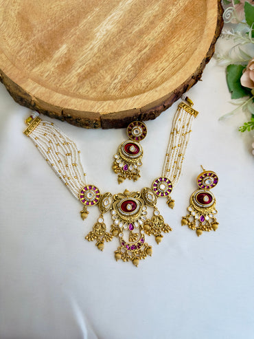 Beautiful Flower Design Necklace Set