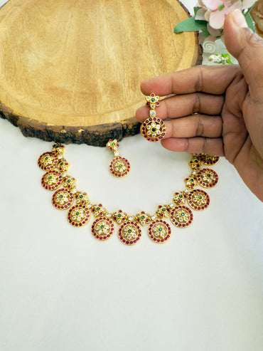 Round Pendant AD Necklace Set