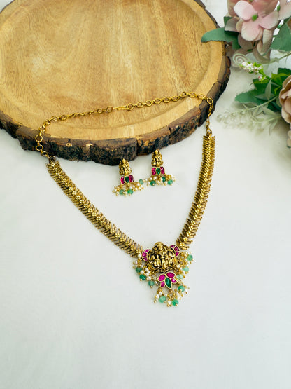 Jadau Lakshmi Necklace Set