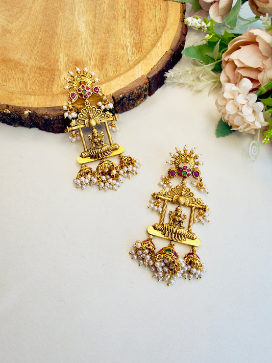 Temple Laxmi ji motif Danglers