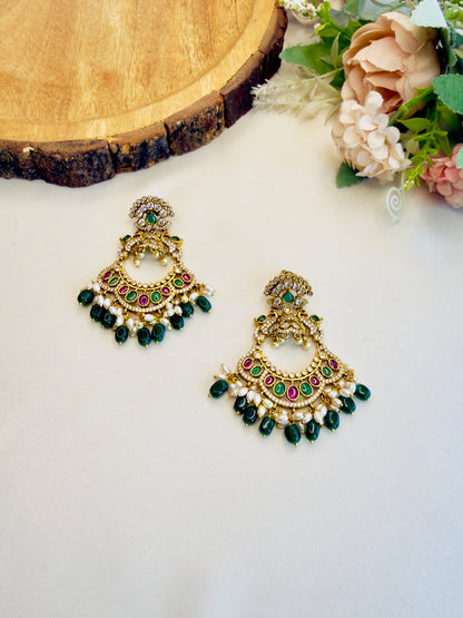 Multicolor Victorian Polish Chandbali Earrings