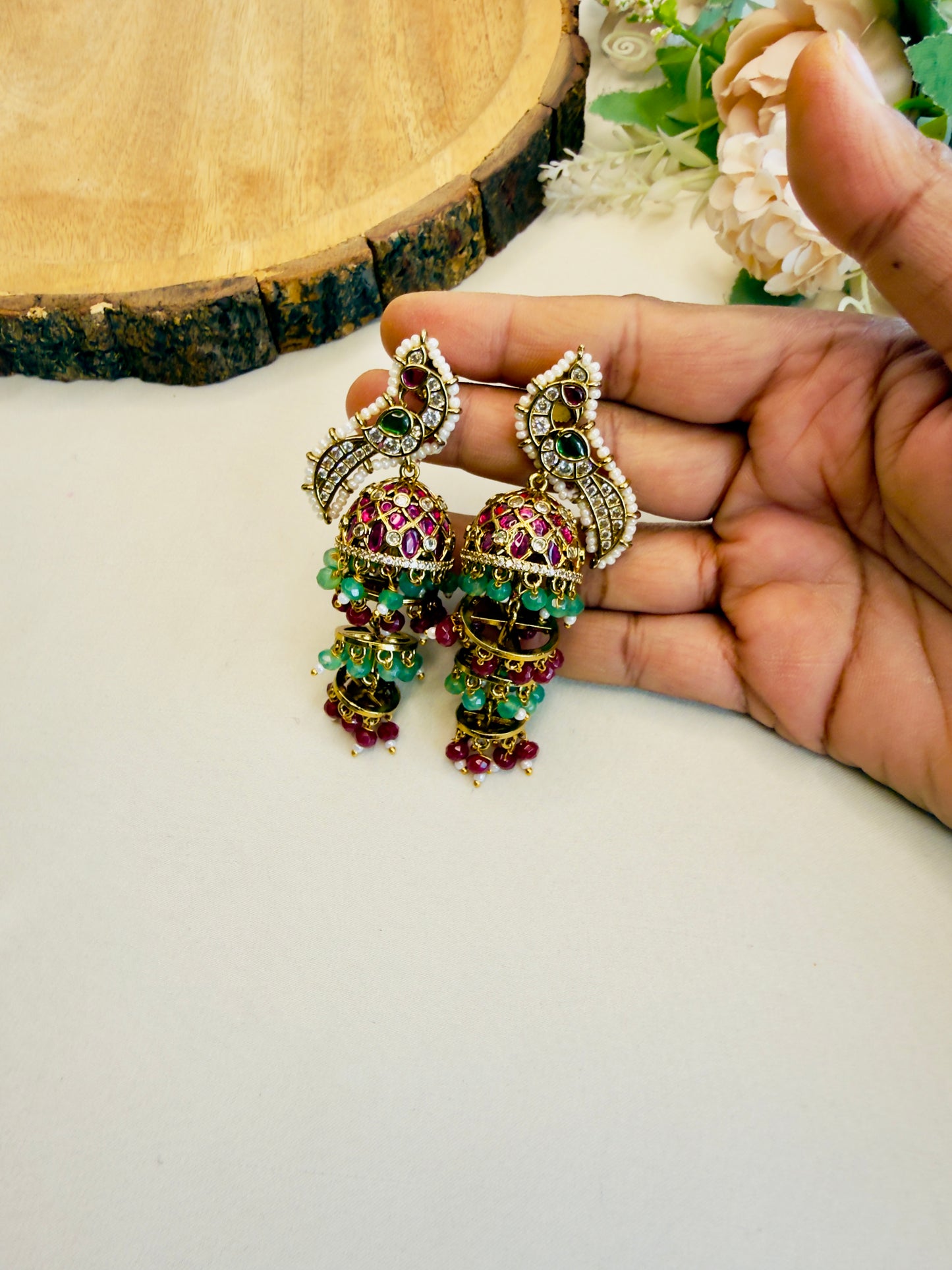 Multilayer Jhumki Earrings