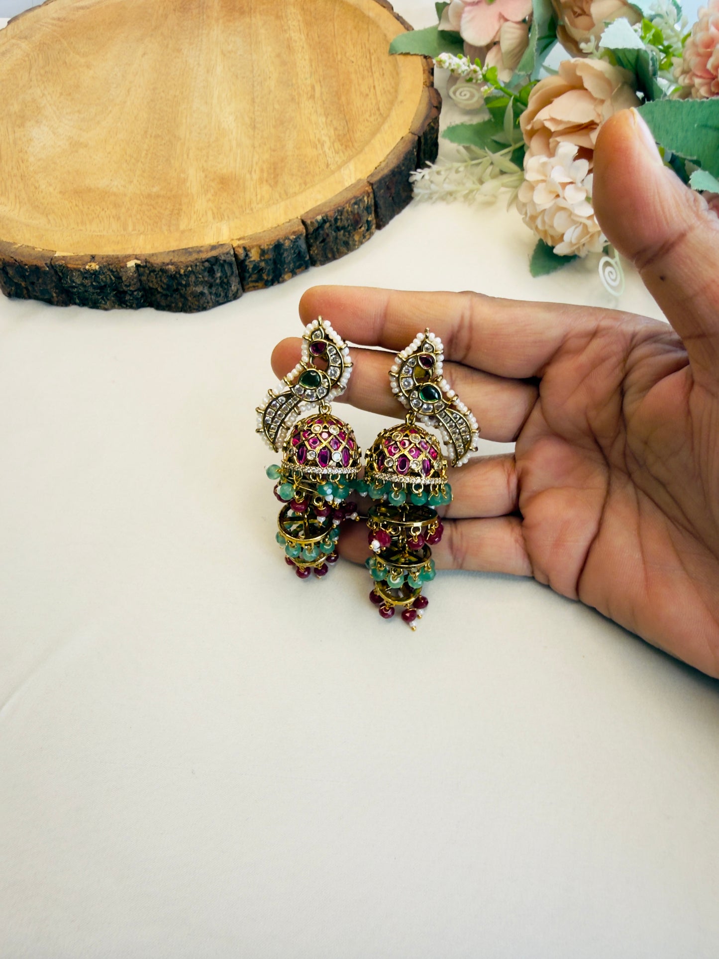 Multilayer Jhumki Earrings