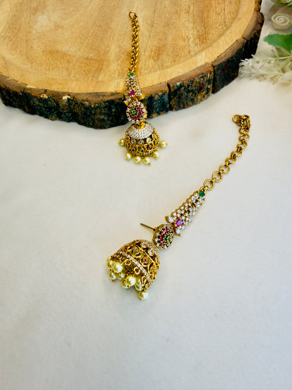 Jhumki Earrings with Ear chain