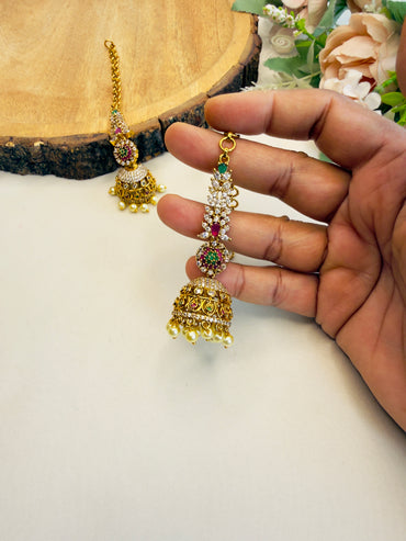 Jhumki Earrings with Ear chain