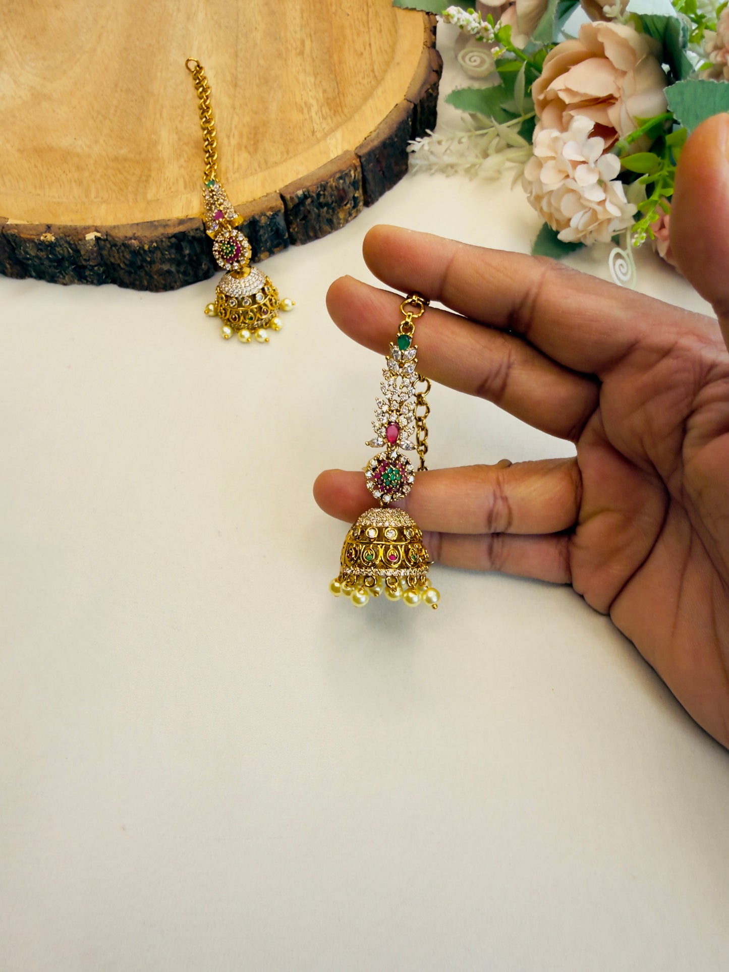 Jhumki Earrings with Ear chain