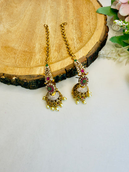 Jhumki Earrings with Ear chain