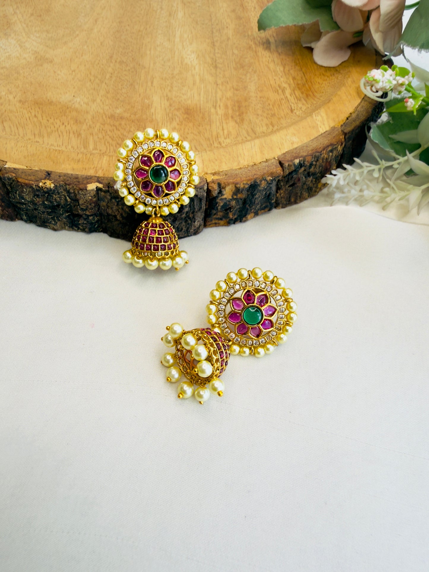Pearl Jhumka Earrings