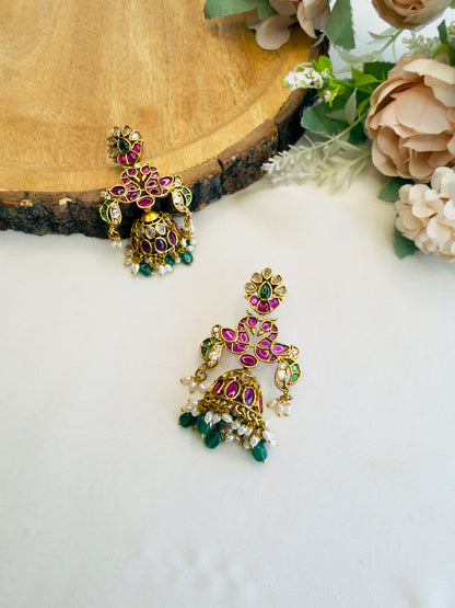 Birds Motif Jhumka Earrings