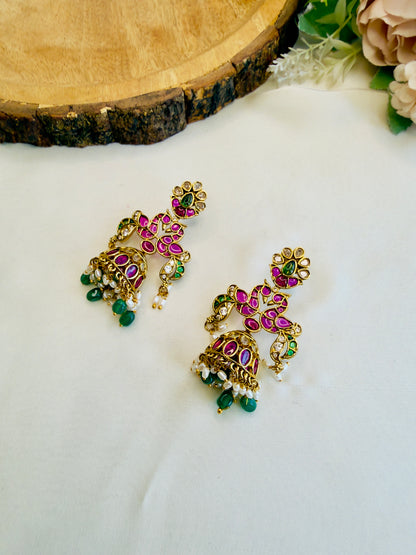 Birds Motif Jhumka Earrings