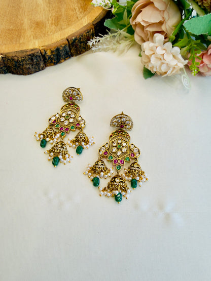 Beautiful Half Three jhumki Earrings