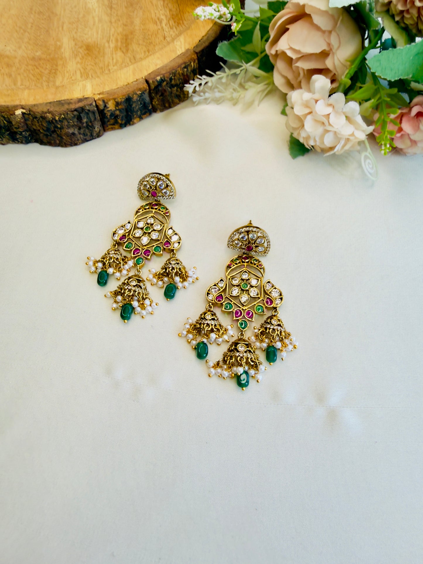 Beautiful Half Three jhumki Earrings