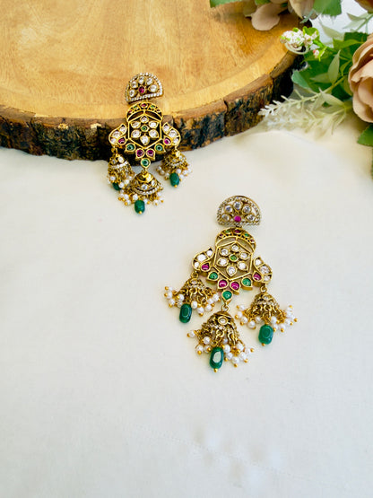 Beautiful Half Three jhumki Earrings