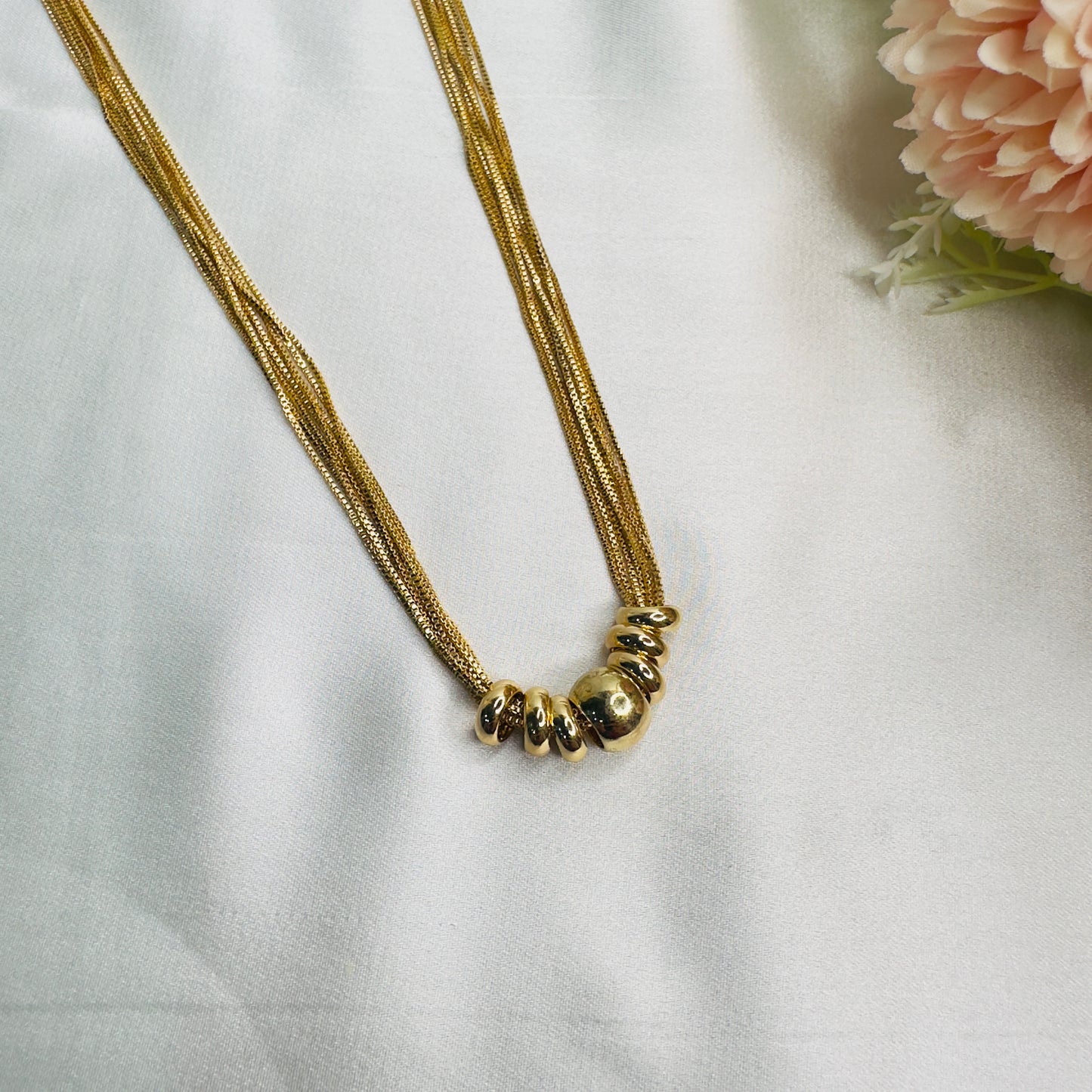 18K Gold Plated Multilayer chain pendant