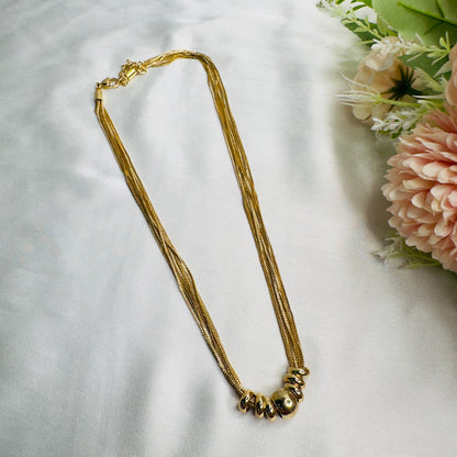 18K Gold Plated Multilayer chain pendant