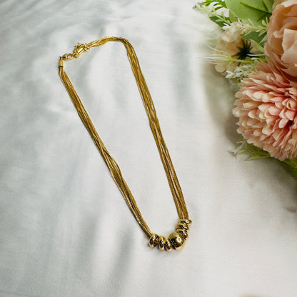 18K Gold Plated Multilayer chain pendant