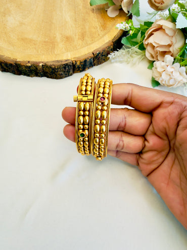 Gehutode Premium Matt Gold Finish bangles