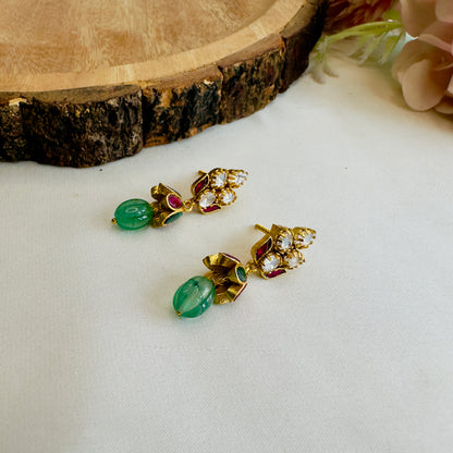 Multicolor Kundan Jadau Jhumki Earrings