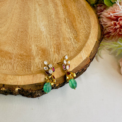 Multicolor Kundan Jadau Jhumki Earrings