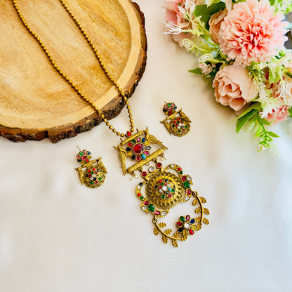 Apala Polish Long Multicolor Necklace Set