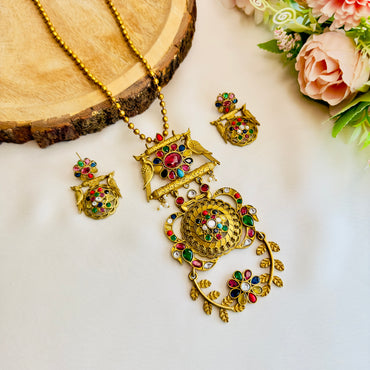 Apala Polish Long Multicolor Necklace Set