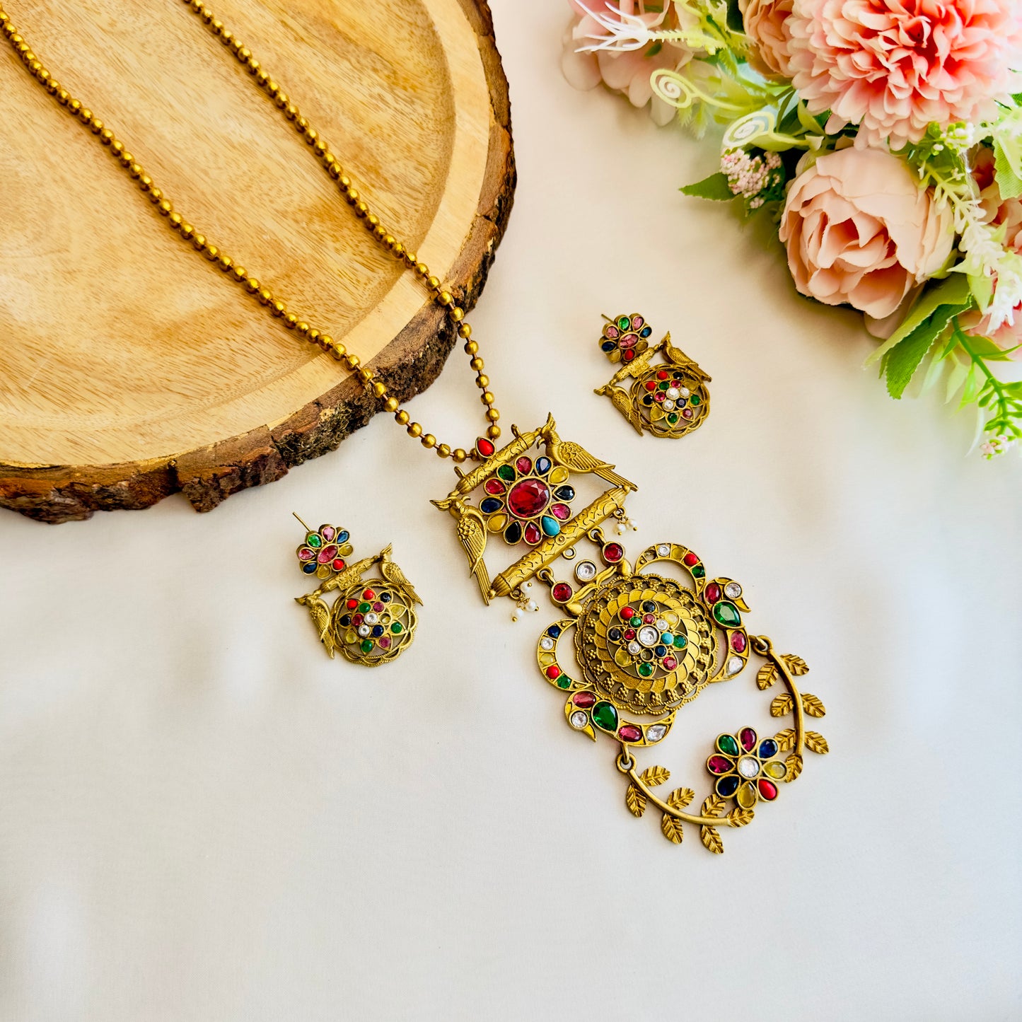 Apala Polish Long Multicolor Necklace Set