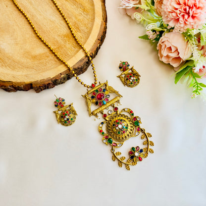 Apala Polish Long Multicolor Necklace Set