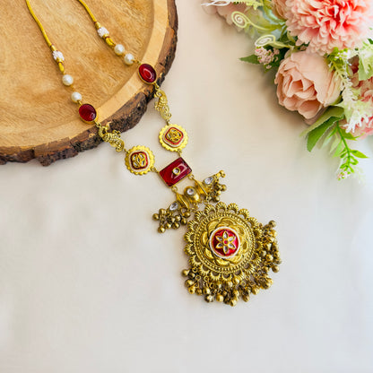 Golden Red Necklace Set