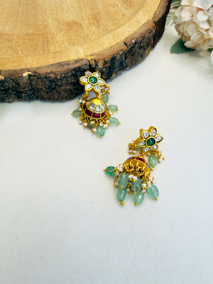 Flower Stud Jhumka Earrings