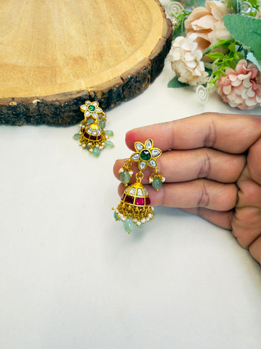 Flower Stud Jhumka Earrings