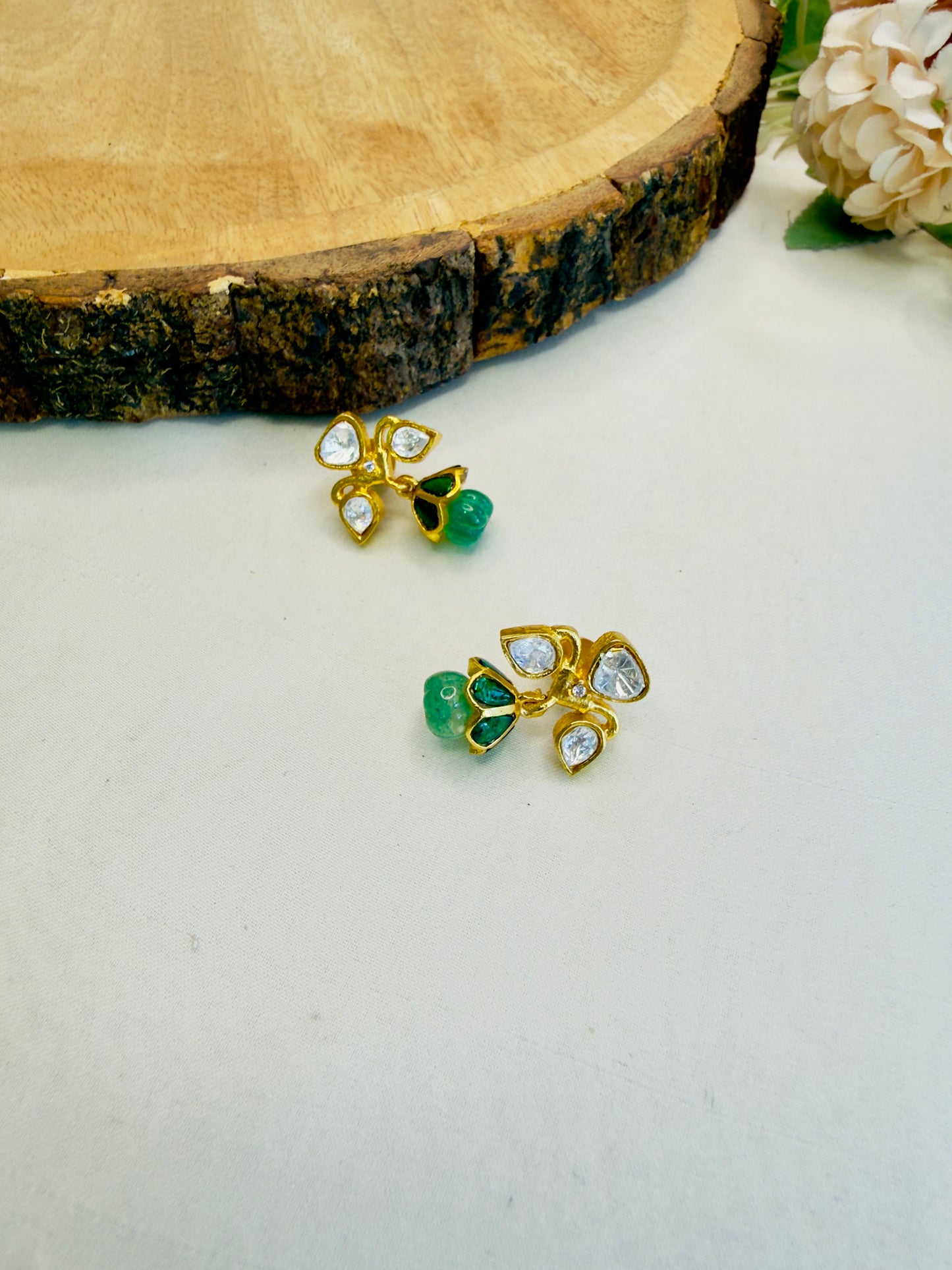 Moissanite Jadau Studs earrings