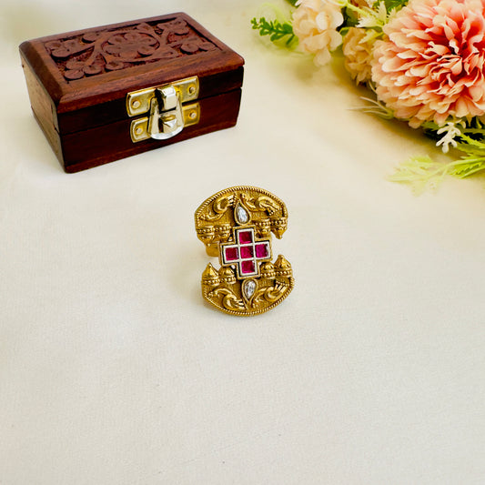 Pachi Kundan Apala Polish Rings