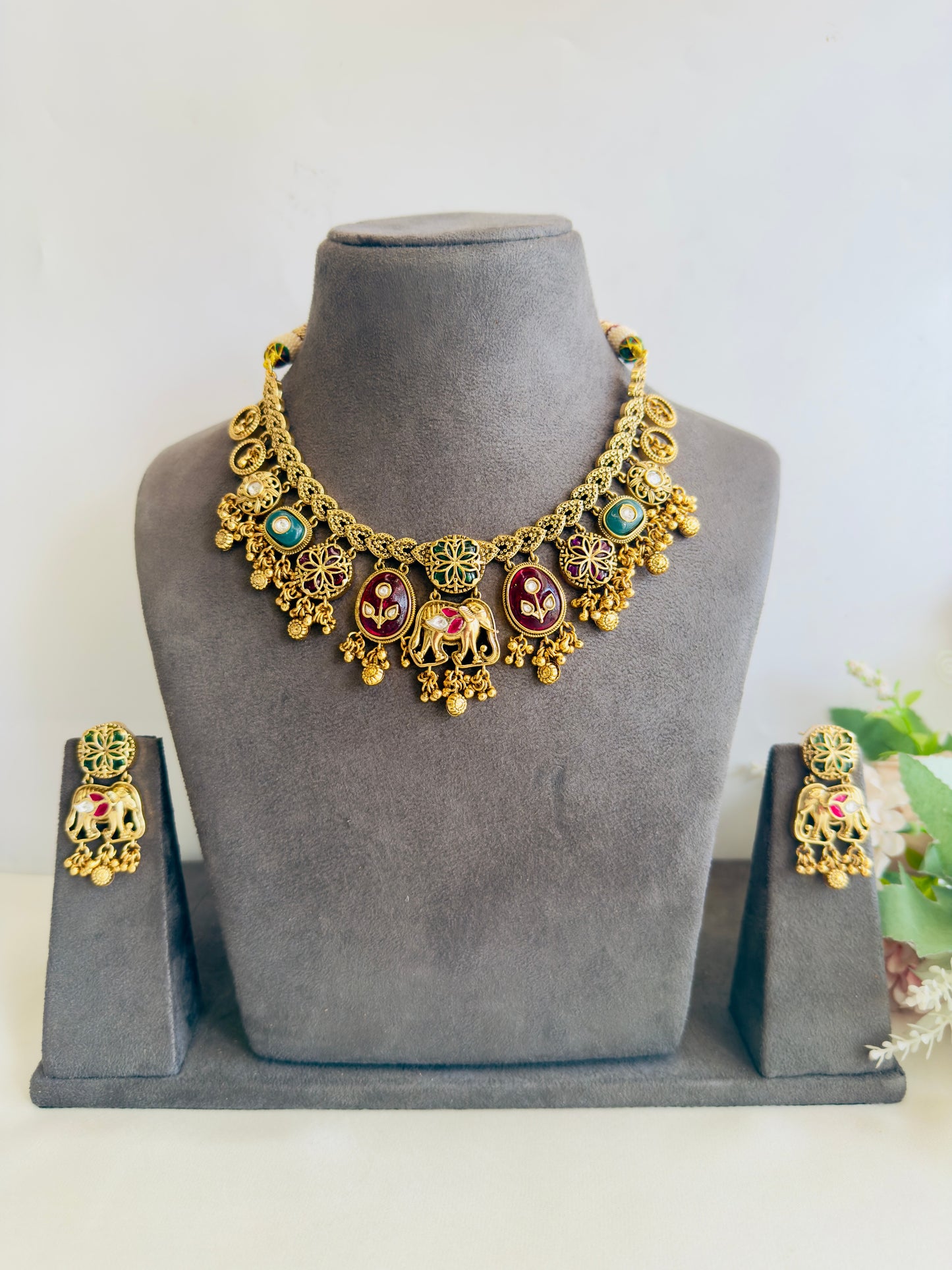 Elephant motif Necklace Set