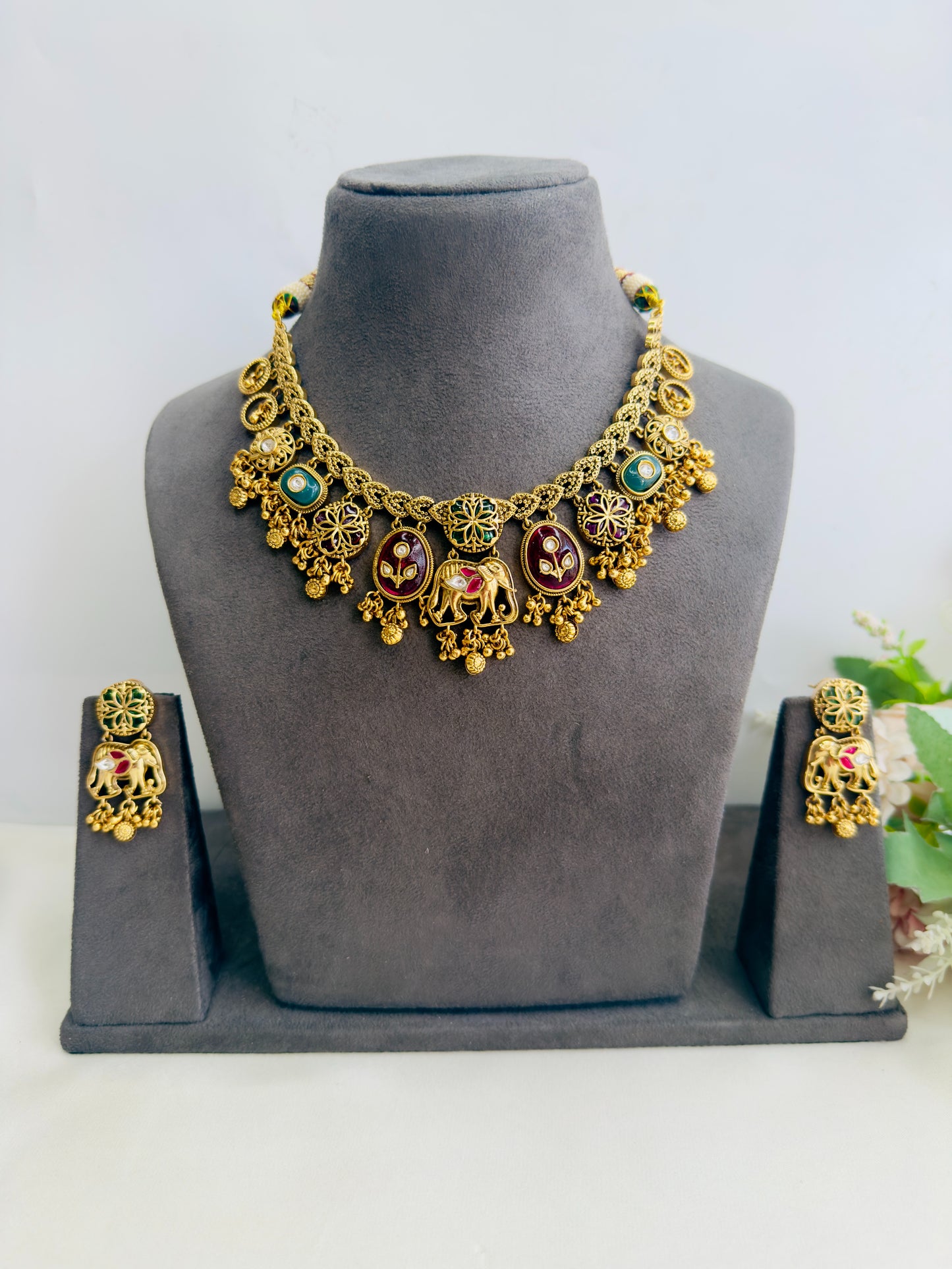 Elephant motif Necklace Set