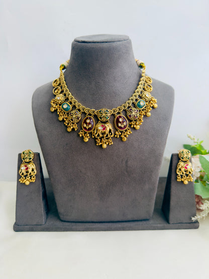 Elephant motif Necklace Set