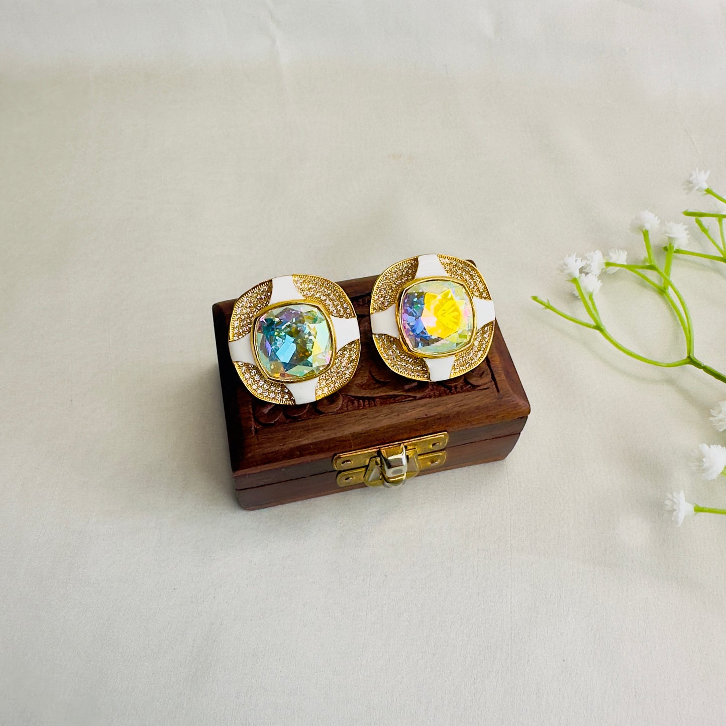 Rainbow Swarovski Stud Earrings