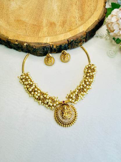 Pearl Temple Necklace Set