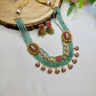 Mint Green Layered Necklace Set