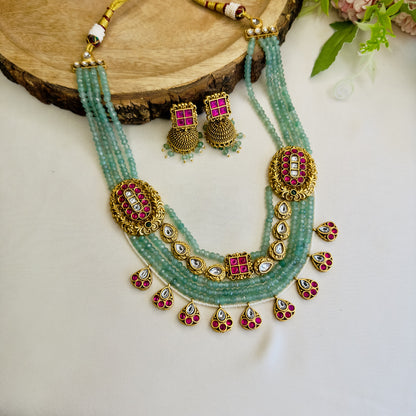 Mint Green Layered Necklace Set