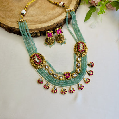 Mint Green Layered Necklace Set
