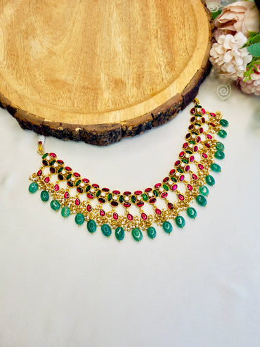 Multicolor Jadau Necklace set
