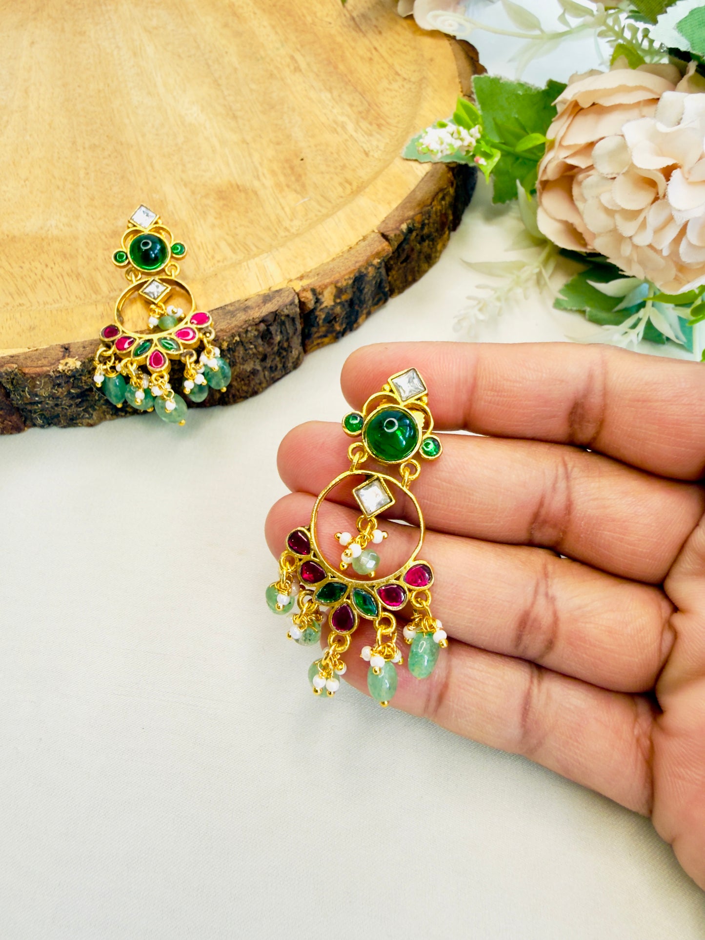 Jadau Chand bali Earrings