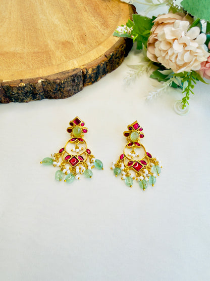 Ruby green Jadau Earrings