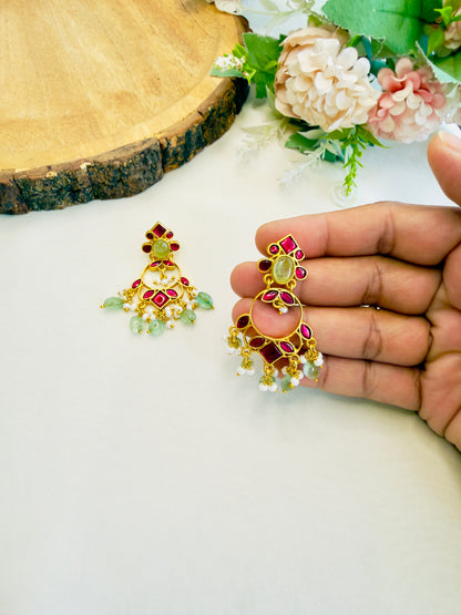Ruby green Jadau Earrings