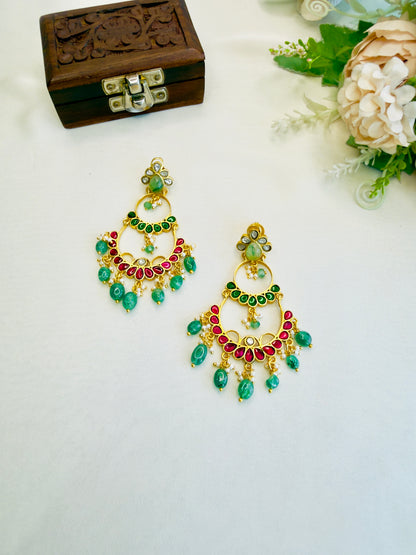 Two Layer Jadau Chand bali Earrings