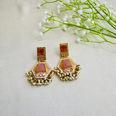 Golden tone Colorful Earrings