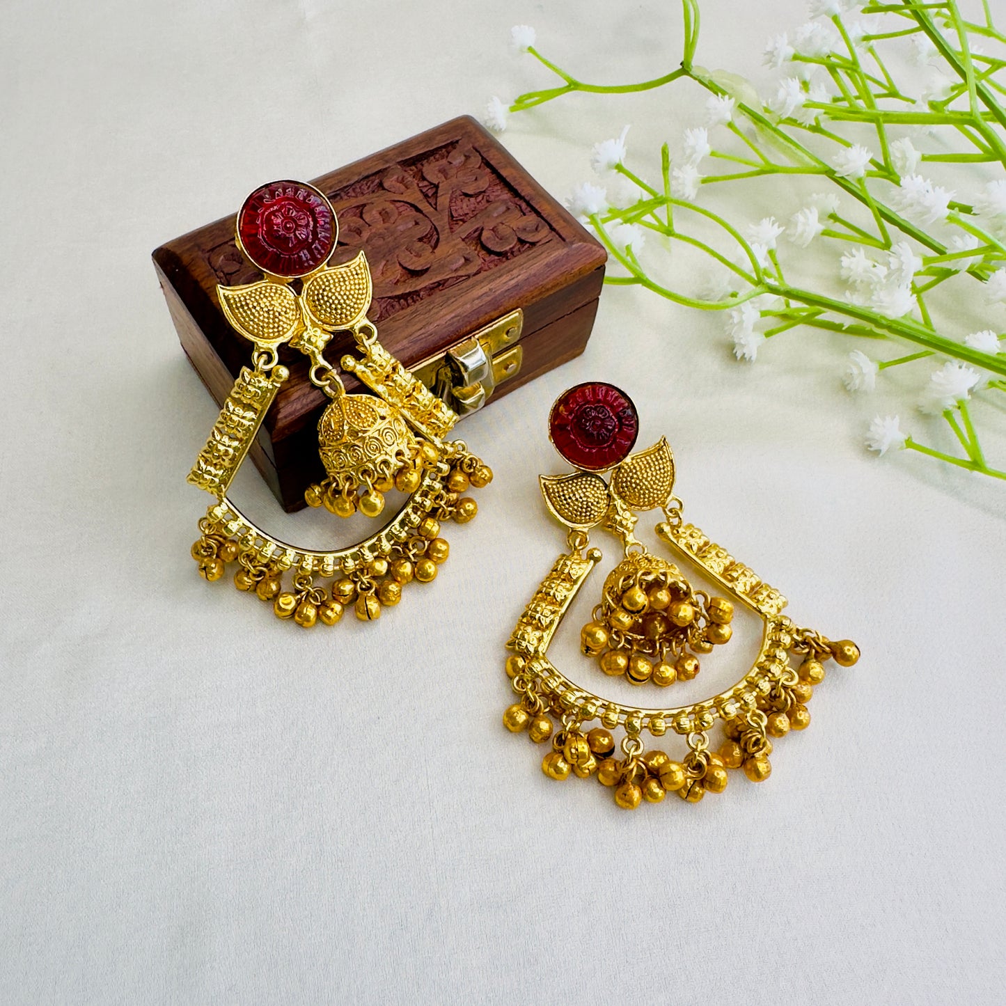 Carving stone Earrings