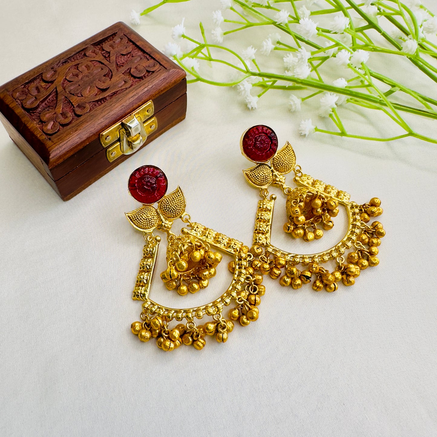 Carving stone Earrings